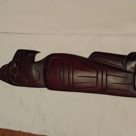 Authentic Todd Watts indigenous Genuine hand carved cedar bark totem - Picture 3 of 8
